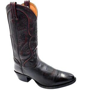 Tony Lama Black Cherry 10.5D Leather Mens Cowboy Western Boots Burgundy VM2829